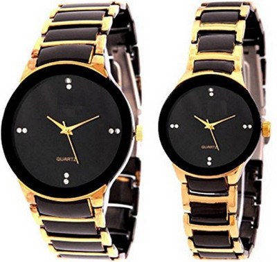 

MAPA STYLE Attractive Stylish Gold Black IIk Couple Analog Watch Girls & Boys Analog Watch MPSTYLE 099 Watch - For Men & Women