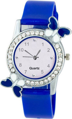 

ReniSales New Blue Stylish Diamond Studded Butterfly Women Watch Watch - For Girls