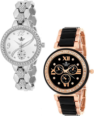 

Swisso SWS-8041-SLR-703-BG Stylish Combo Analogue Watch - For Women