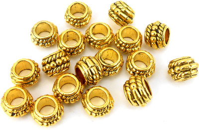

JAZ Jaz's 20 pcs Antique Tibetan Golden Tube Loose Spacer Beads Bracelet Making DIY Jewellery Making Findings Size 7x4mm, Hole Size 1.5mm