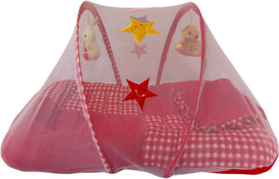 

My Little Champ Baby Toys Mosquito Net Bedding With Large Playing Space Baby Bed Set Bolster Net Bedding(Fabric, Red)