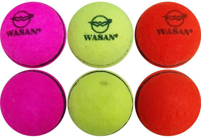 Wasan Tennis Cricket Ball -( Pack of 6 ) Cricket Tennis Ball(Pack of 6, Red, Yellow, Pink), Pink;red;yellow
