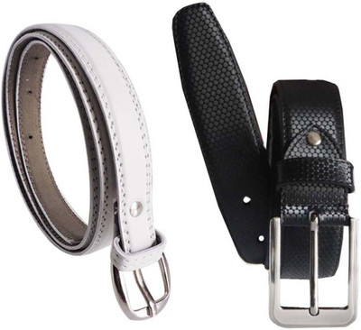 

Sulit Men & Women Black, White Genuine Leather, Artificial Leather Belt