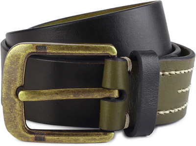 

Provogue Men Black, Green Genuine Leather Belt, Olive