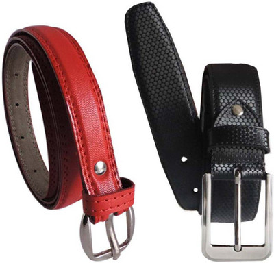 

Sulit Men & Women Black, Red Genuine Leather, Artificial Leather Belt
