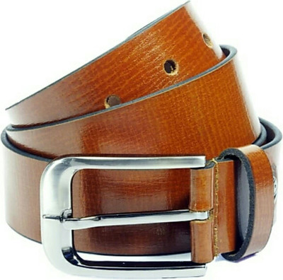 

VE-VAISHNO Men Casual Brown Genuine Leather, Metal Belt, Br