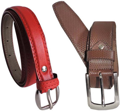 

Sulit Men & Women Brown, Red Genuine Leather, Artificial Leather Belt