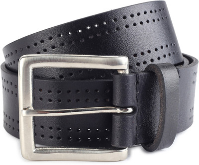 61 OFF on PROVOGUE Men Black Genuine Leather Belt on Flipkart