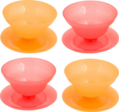 Tupperware Dessert Dish bowl set of 4 Plastic Bowl Set(Pink, Orange, Pack of 4) available at flipkart for Rs.395