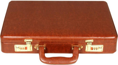 

C Comfort Faux leather briefcase Tan Small Briefcase - For Men & Women(Tan)