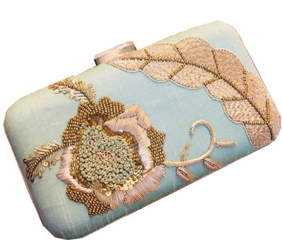 

Craftbazaar Party Green Clutch
