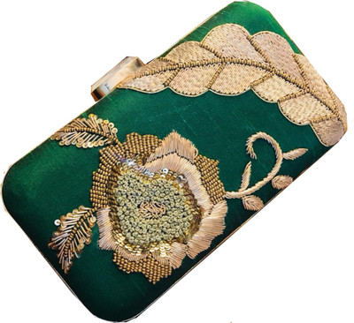 

Craftbazaar Party Green Clutch