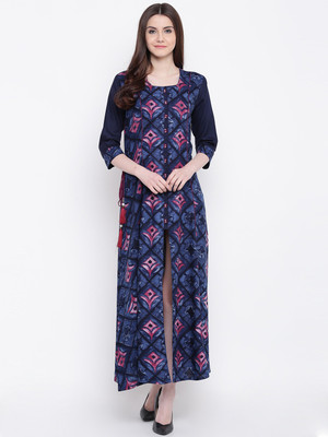SHREE Women Maxi Dark Blue Dress