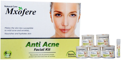 

Mxofere Anti-Acne Facial Kit detoxifies and nourishes your impeccable skin. Tea Tree oil facilitates soft cleansing, anti bacterial, detoxification and offers ample nourishment to your facial skin. Packed with deep nourishment and hydration to your skin. 