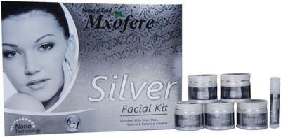 

Mxofere Silver facial kit Enriched With Silver dust Natural & Botanical Extracts kit 6 in 1 ( 280 GRM ) 280 g