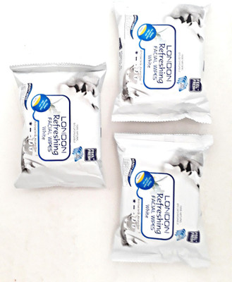 

London Refreshing facial wipes [ WHITE ] PACK OF 3(Pack of 75)