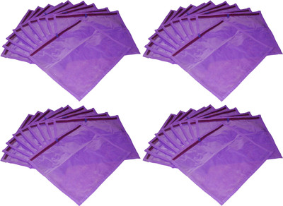 

Funkroo High Quality Pack of 50 purple Bridal Single saree travelling bag case Gift Organizer bag vanity pouch Keep saree/Suit/Travelling Pouch(Purple)