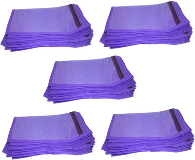 

Addyz Saree Cover Plain Pack Of 60 Pieces Single Non woven Saree Cover Bags Packaging Storage Cloth Clear Plastic Zip Garment Bag(Purple)