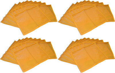 

Funkroo High Quality Pack of 50 Yellow Bridal Single saree travelling bag case Gift Organizer bag vanity pouch Keep saree/Suit/Travelling Pouch(Yellow)