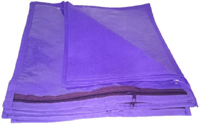 

Addyz Saree Cover Plain Pack Of 6 Pieces Single Non woven Saree Cover Bags Packaging Storage Cloth Clear Plastic Zip Garment Bag(Purple)