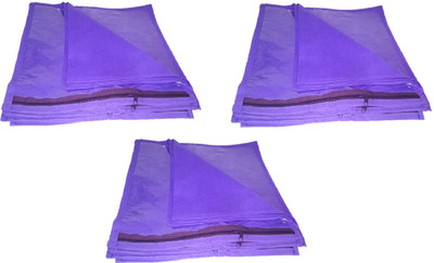 

Addyz Saree Cover Plain Pack Of 18 Pieces Single Non woven Saree Cover Bags Packaging Storage Cloth Clear Plastic Zip Garment Bag(Purple)