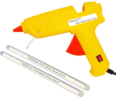 

Upkaran Hot Melt Yellow Glue Gun kit 60W Watt with 2 Hot Melt Glue Sticks for All Purpose Standard Temperature Corded Glue Gun(11 mm)