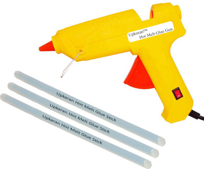 

Upkaran Hot Melt Glue Gun kit 60 Watt With 3 Glue Sticks For Paper & Cloth and Quick Repairs High-Tech Professional Electronic Standard Temperature Corded Glue Gun(11 mm)