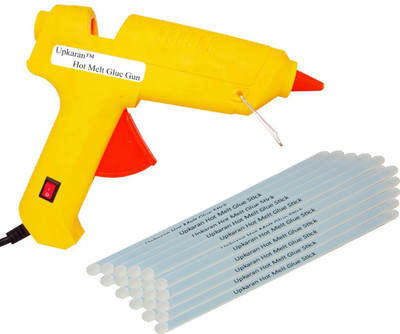 Upkaran 20 Hot Melt Standard Size 10 inch Glue Sticks with 60 Watt with On/Off Switch All Purpose Standard Temperature Corded Glue Gun(11 mm)