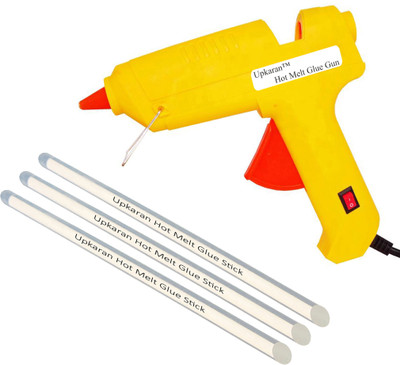

Upkaran Hot Melt Yellow Glue Gun kit 60W Watt with 3 Hot Melt Glue Sticks for All Purpose Standard Temperature Corded Glue Gun(11 mm)