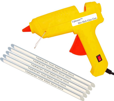 

Upkaran Hot Melt Yellow Glue Gun kit 60W Watt with 5 Hot Melt Glue Sticks for All Purpose Standard Temperature Corded Glue Gun(11 mm)