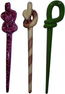 

Chunu Combo of Multi Color Juda Sticks Bun Stick(Multicolor)