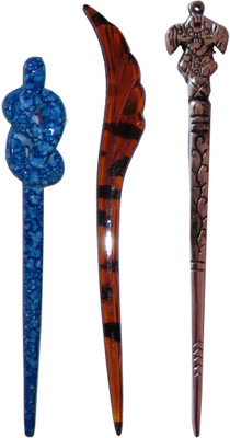 

The Ethnic Wears Combo of Multi Color Juda Sticks Bun Stick(Multicolor)