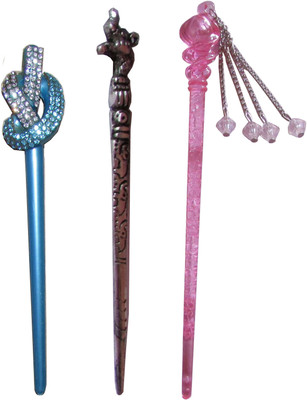 

The Ethnic Wears Combo of Multi Color Juda Sticks Bun Stick(Multicolor)