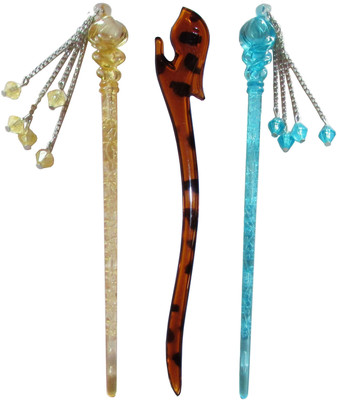 

PiratesFashion Combo of Multi Color Juda Sticks Bun Stick(Multicolor)