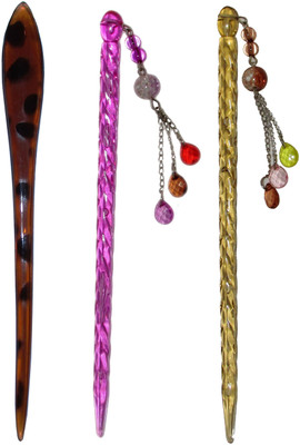 

PiratesFashion Combo of Multi Color Juda Sticks Bun Stick(Multicolor)