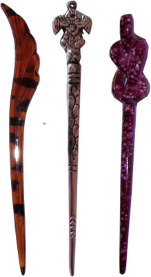 

PiratesFashion Combo of Multi Color Juda Sticks Bun Stick(Multicolor)