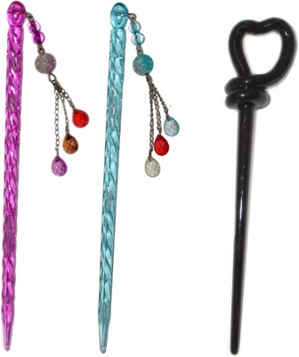 

The Ethnic Wears Combo of Multi Color Juda Sticks Bun Stick(Multicolor)