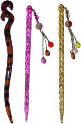 

Must Visit Claw Combo of Multi Color Juda Sticks Bun Stick(Multicolor)
