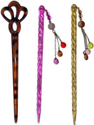 

France Luxe Combo of Multi Color Juda Sticks Bun Stick(Multicolor)