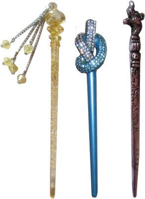 

Ritzkart BOB Maker Combo of Multi Color Juda Sticks Bun Stick(Multicolor)