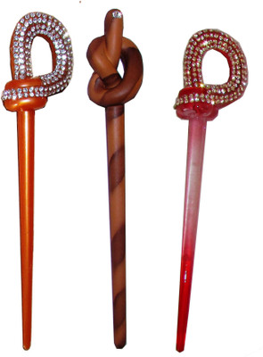 

Must Visit Claw Combo of Multi Color Juda Sticks Bun Stick(Multicolor)