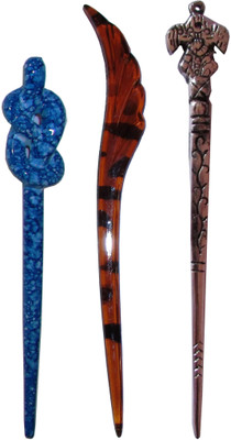 

Manolima Metallic Combo of Multi Color Juda Sticks Bun Stick(Multicolor)