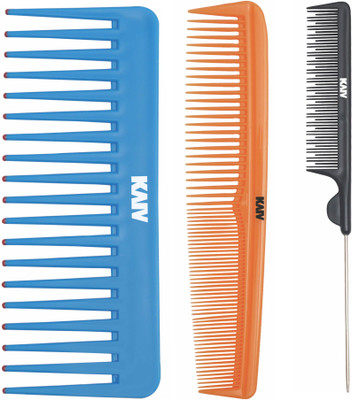 

Kaiv Grooming Comb, Tail Comb with Steel Pin and Shampoo Comb