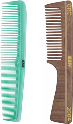 

Kaiv Handmade Wooden Grooming Comb with Handle and Grooming Comb