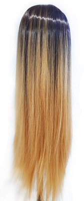 

Confidence Salon dressing Training Head Model Dummy Head | Synthetics Dummy With Stand For Parlour Use (Black / Golden) Hair Extension