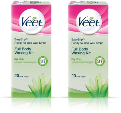 

Veet Full Body Waxing Kit For Dry Skin Strips(20 Strips, Set of 2)