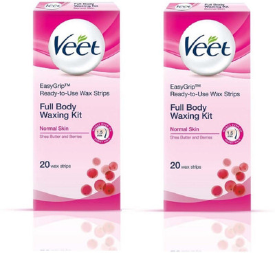 

Veet Full Body Waxing Kit For Normal Skin Strips(20 Strips, Set of 2)