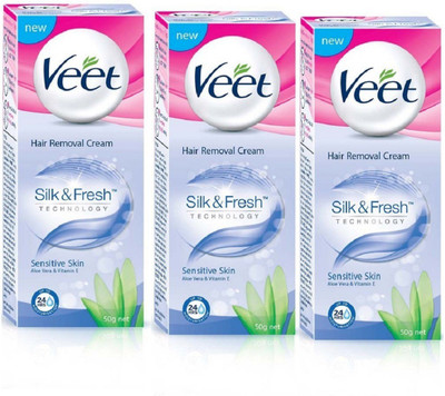 

Veet Silk And Fresh Hair Removal Cream For Sensative Skin Cream(50 g, Set of 3)