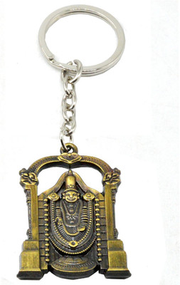 

Faynci Tirupati Balaji (Lord Venkateshwara ) Genuine Metal Antique Golden Plated Double Sided High Quality Key Chain For Gifting Key Chain