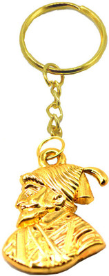 

Faynci Chhatrapati Shivaji Maharaj Double Sided Golden Key Chain Key Chain